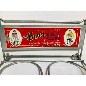 Vintage Van's Boot Saver Wall Hanger Sign Minneapolis MN USA Sportsmen Outdoors